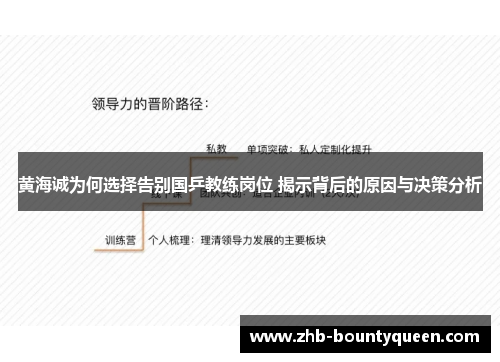 黄海诚为何选择告别国乒教练岗位 揭示背后的原因与决策分析